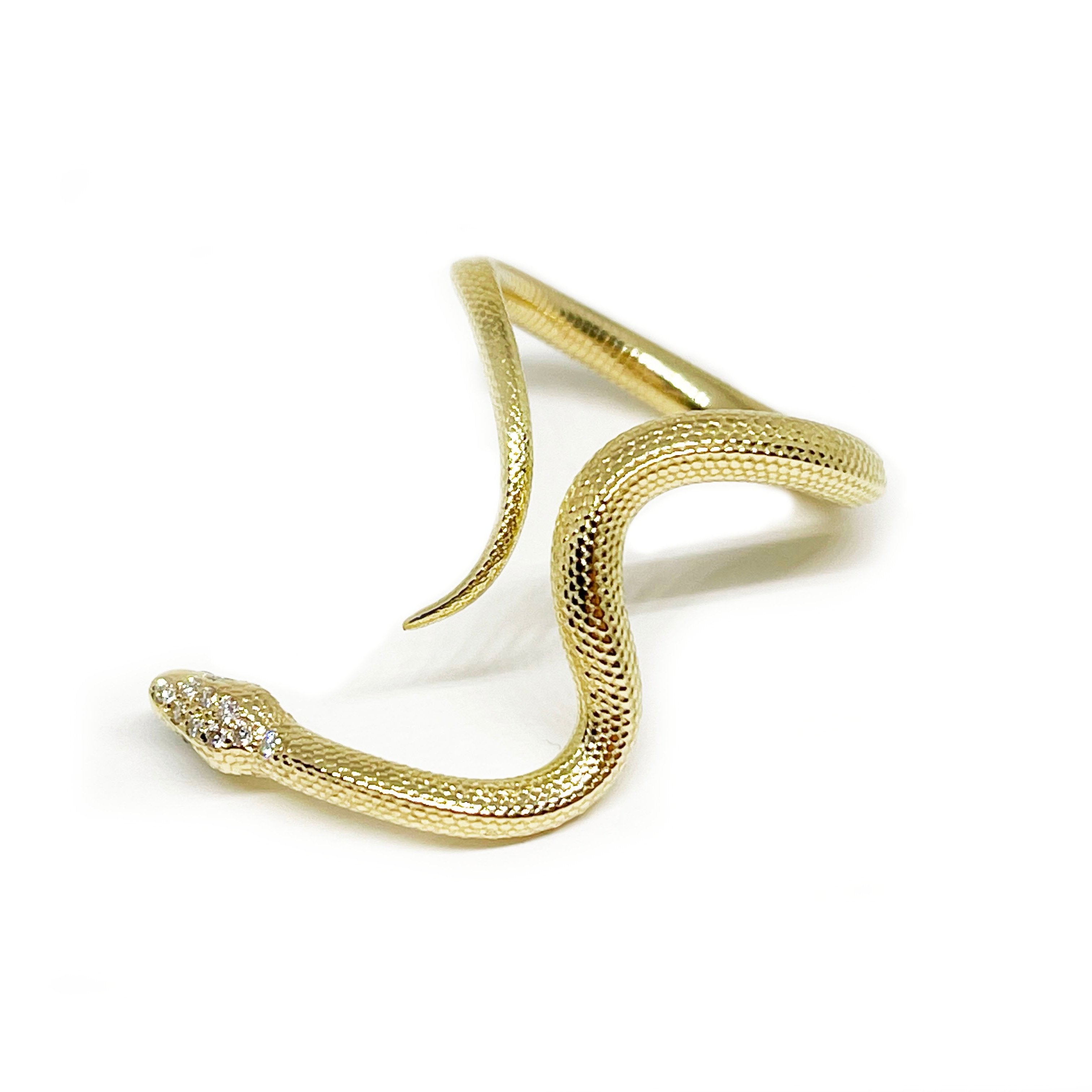 Textured Snake Ring Statement Perez Bitan   