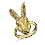 Rabbit Ring with Ruby Eyes Cocktail Ring House of RAVN   