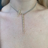 Unicorn Horn Toggle Necklace, Yellow Gold and Sterling Silver Pendant Sale   