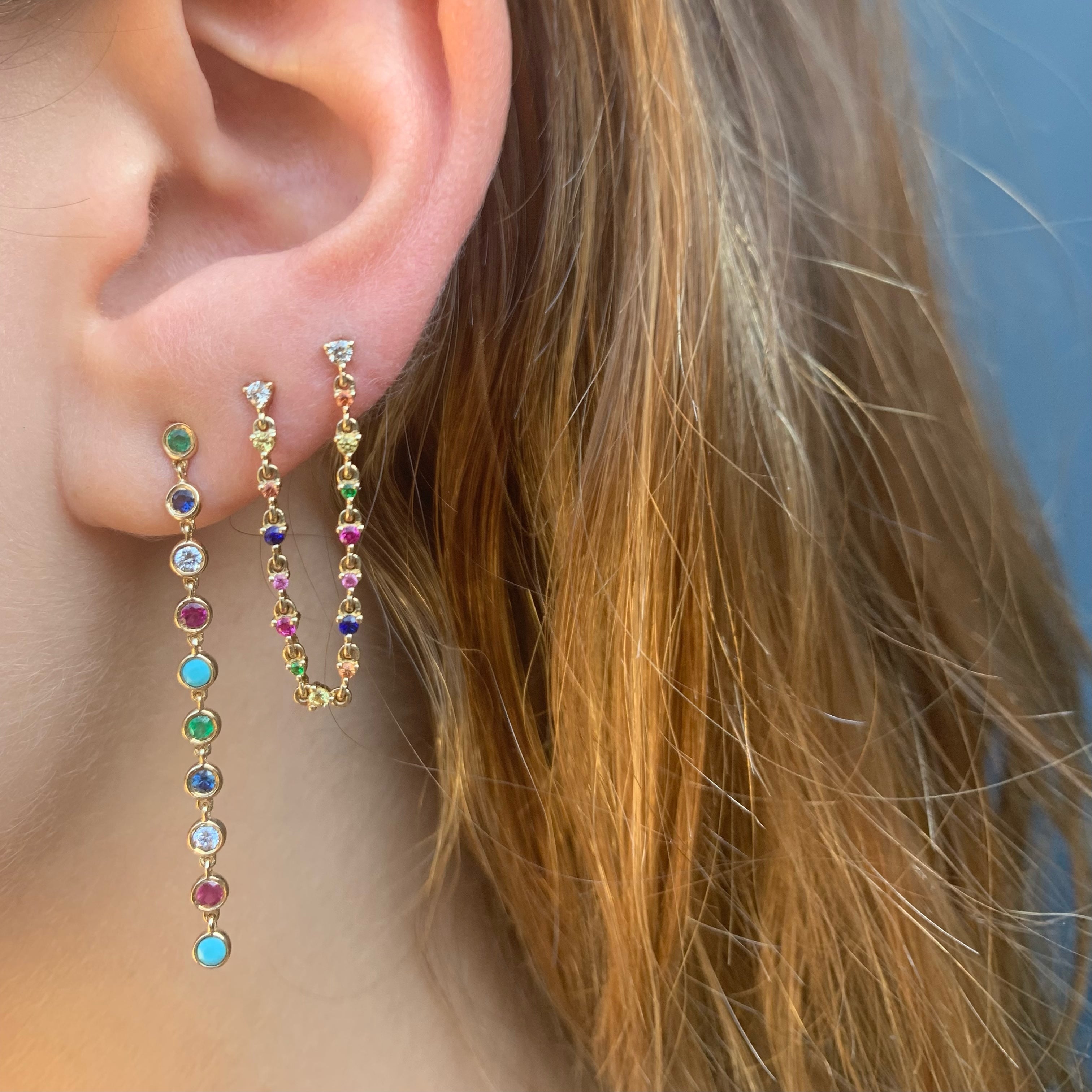Rainbow Chain Earring Ear Cuff sale   