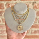 Vintage Hexagon Pendant with Diamond