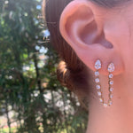 Diamond Single Chain Drop Earring Drop Earrings Roseark Deux   