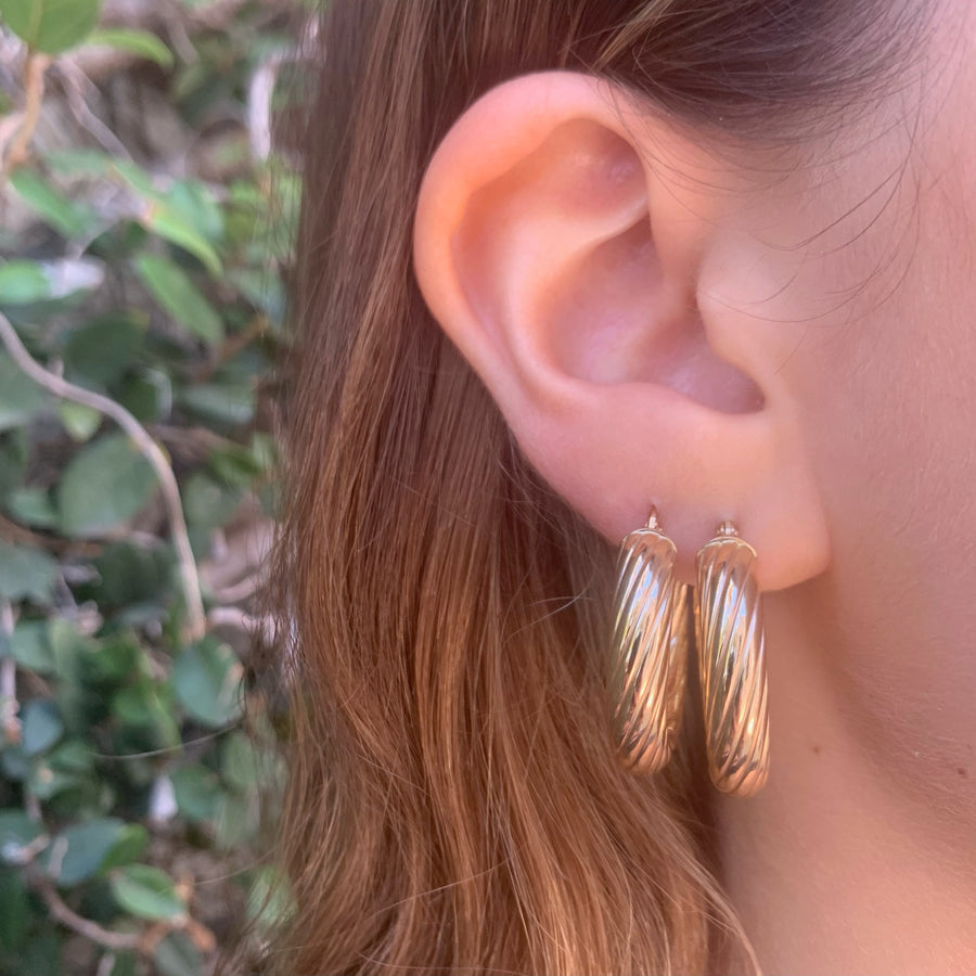 Large Twist Hoops Hoops Roseark Deux   
