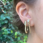 Unicorn Horn Studs, Yellow Gold and Diamond Stud Earrings Sale   