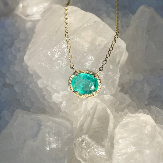 Emerald Necklace Pendant Elisabeth Bell Jewelry   