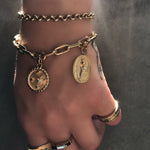Paperclip Bracelet With Rose Pendant Charm Bracelet Helena Rose Jewelry   