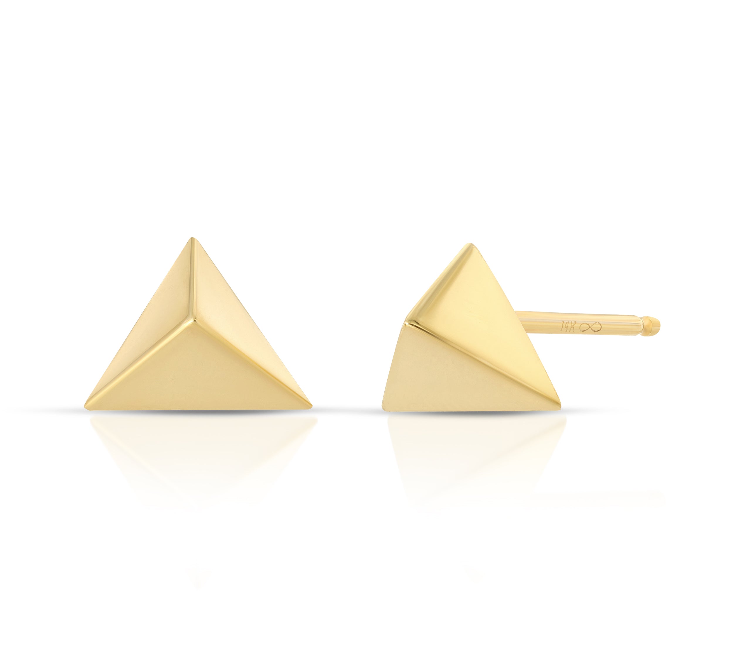 Trilogy Studs, Plated Stud MAE + LANG Pair Yellow Gold 