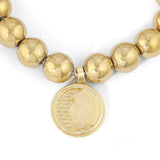 Golden Beaded Bracelet with Lioness Coin Beaded MAE + LANG   