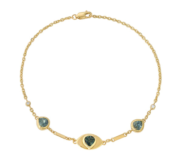 Sapphire Gaze Bracelet Chain Bracelet Christina Magdolna Jewelry   