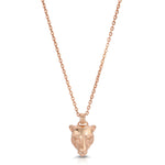 Lioness Charm Necklace, Plated Necklaces MAE + LANG 16 inch Rolo Chain Rose gold