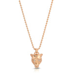 Lioness Charm Necklace with Diamond Eyes Charm Necklace MAE + LANG Rose gold 16 inch