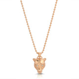 Lioness Charm Necklace with Diamond Eyes Charm Necklace MAE + LANG Rose gold 16 inch