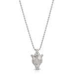 Lioness Charm Necklace with Diamond Eyes Charm Necklace MAE + LANG White Gold 16 inch