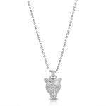 Lioness Charm Necklace, Plated Necklaces MAE + LANG 16 inch Ball Chain White Gold