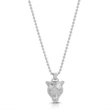 Lioness Charm Necklace, Plated Necklaces MAE + LANG 16 inch Ball Chain White Gold