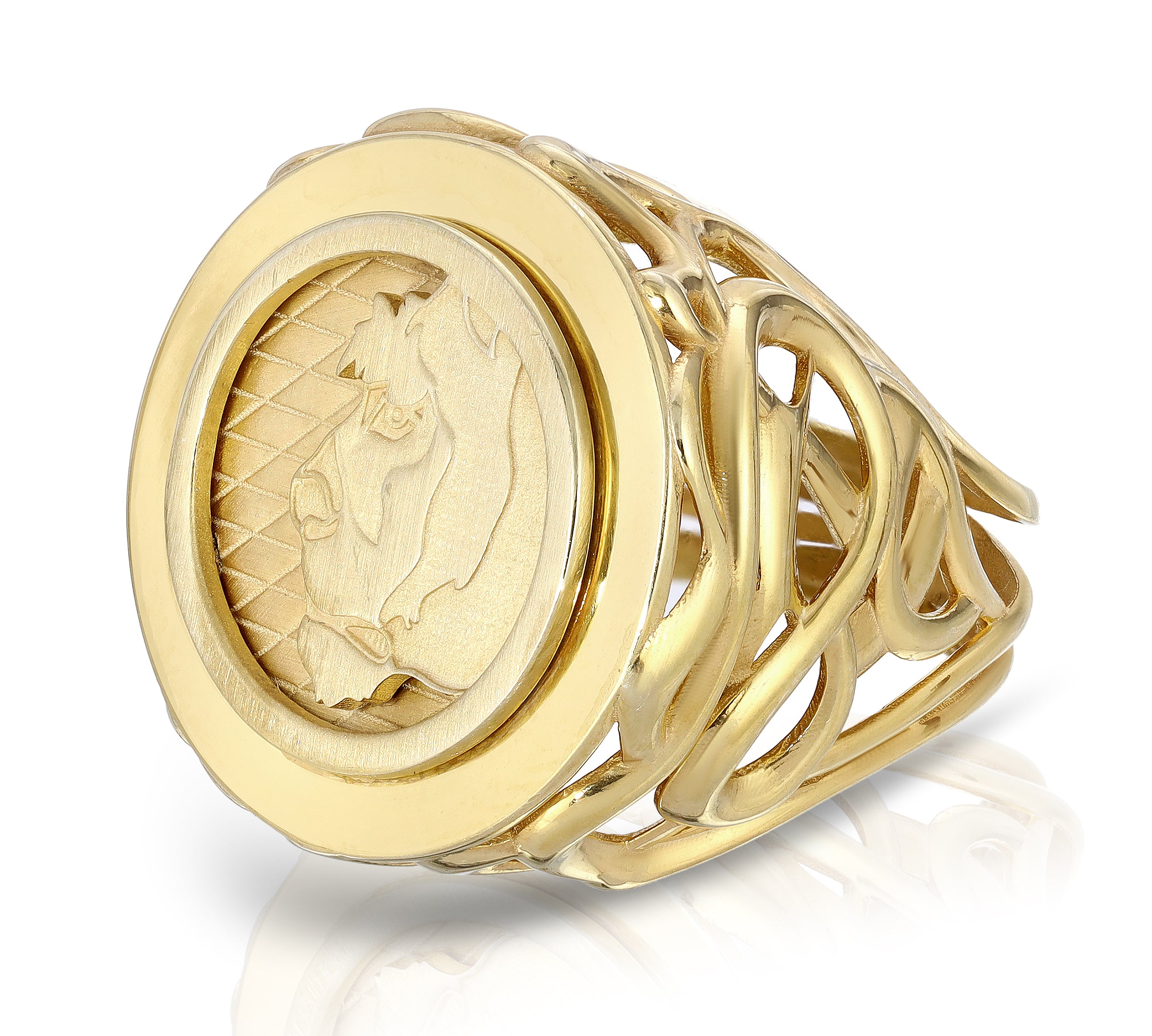 Lioness Coin Ring, Plated Cocktail Ring MAE + LANG 6  