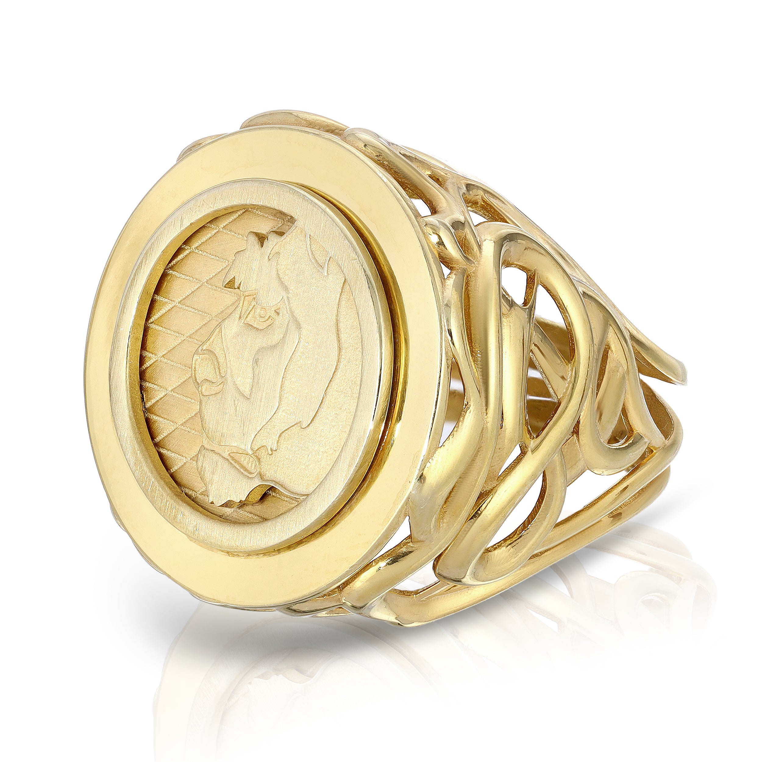 Lioness Coin Ring, Plated Cocktail Ring MAE + LANG 6  