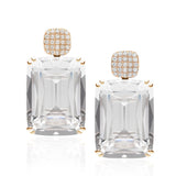 Statement Cushion-Cut Drop Earrings Drop Earrings Goshwara Rock Crystal YGold