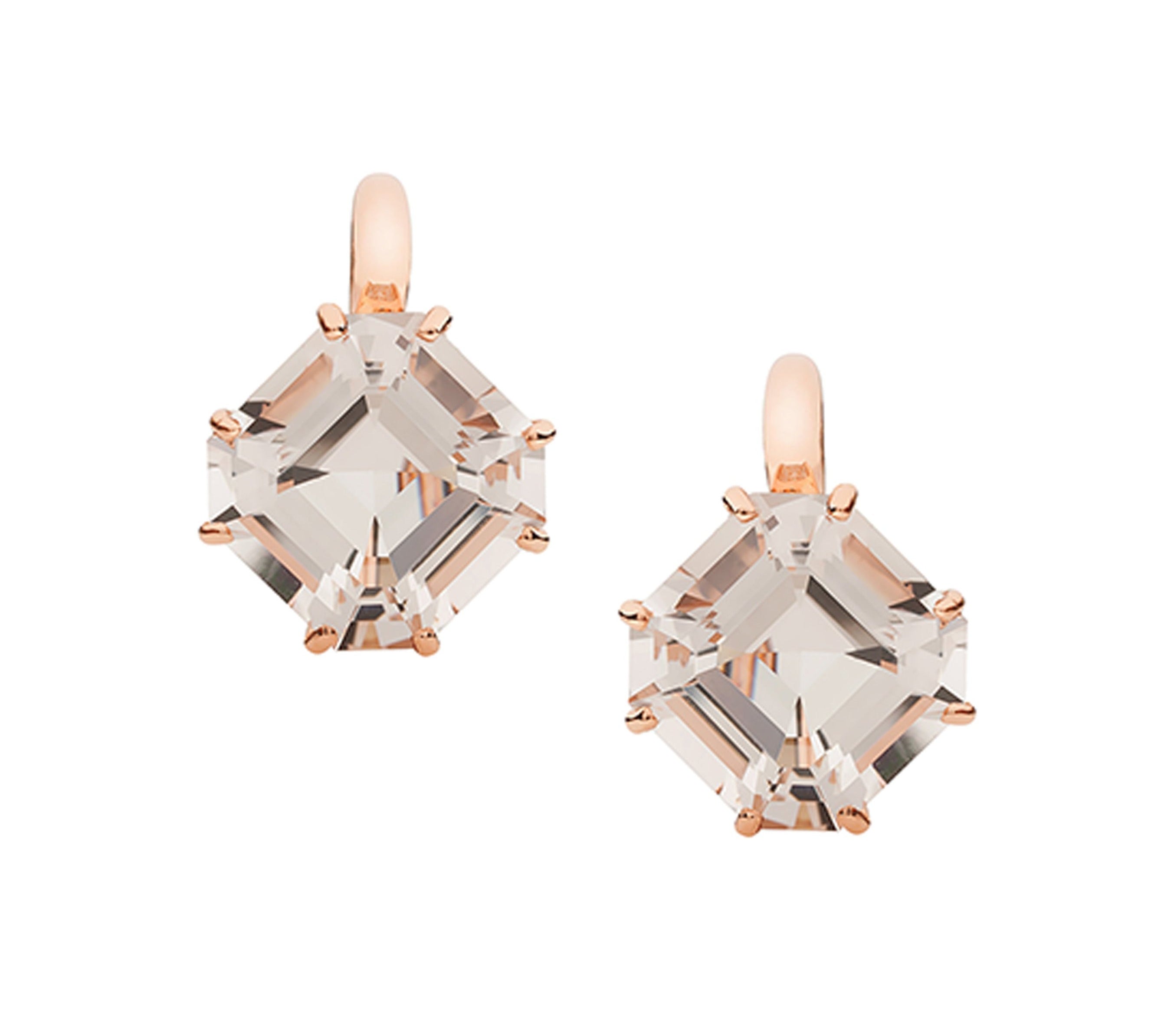 Rock Crystal Emerald-Cut Drops Drop Goshwara Rose gold  