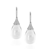 Moon Quartz Drop Earrings Drop Earrings Goshwara White Gold  