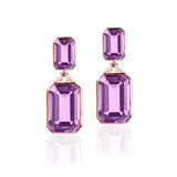 Amethyst Double Emerald-Cut Drop Earrings Drop Earrings Goshwara Lavender Amethyst RGold