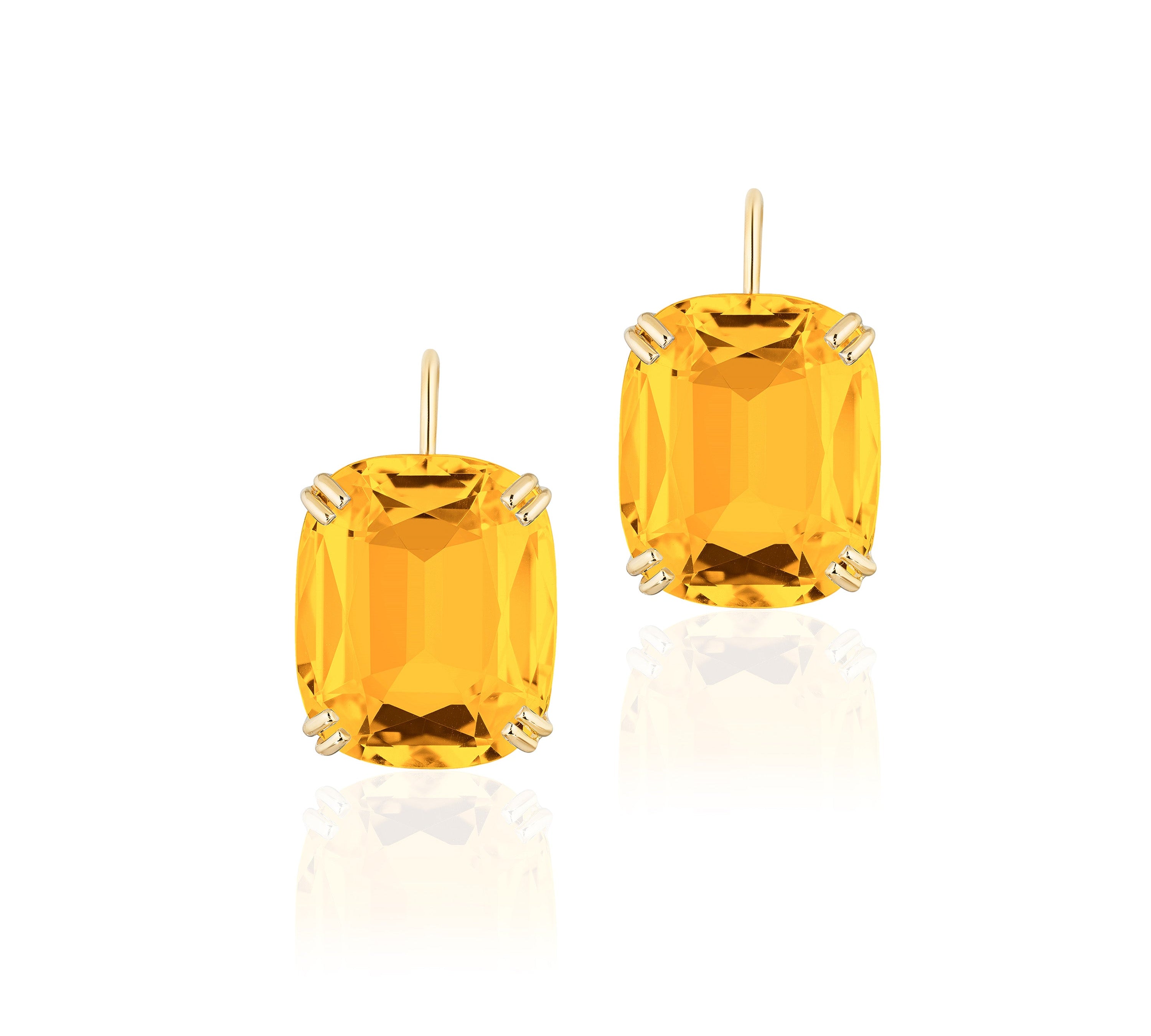 Cushion-Cut Wire Earrings Drop Earrings Goshwara Citrine  