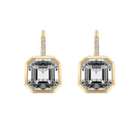 Asscher-Cut Drop Earrings with Diamonds Drop Earrings Goshwara Rock Crystal Yellow Gold