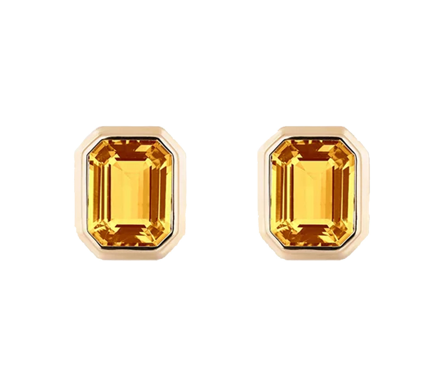 Emerald-Cut Bezel Set Studs Studs Goshwara Citrine