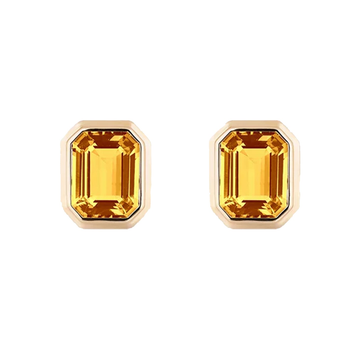 Emerald-Cut Bezel Set Studs Studs Goshwara Citrine