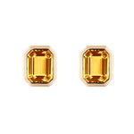 Emerald-Cut Bezel Set Studs Studs Goshwara Citrine