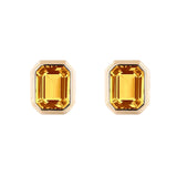 Emerald-Cut Bezel Set Studs Studs Goshwara Citrine