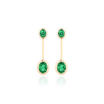 Emerald Oval Cut Earrings Drop Earrings Goshwara   