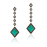 Kite Emerald Enamel Earrings with Diamonds Statement Earrings Goshwara