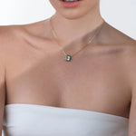 Emerald-Cut Pendant with Inlay Pendant Necklace Goshwara