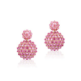 Pink Sapphire Double Ball Drop Earrings Drop Earrings Goshwara   