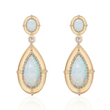 Pear Shape Opal Drop Earrings Statement Earrings Goshwara   