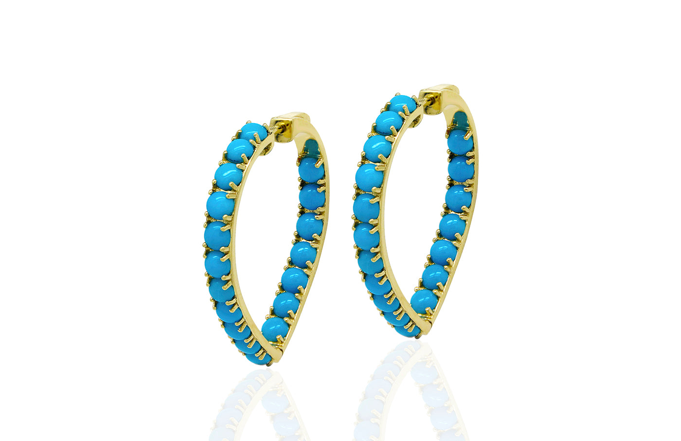 Turquoise Hoop Earrings Hoop Earrings Goshwara   