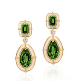 Pear Shape Green Tourmaline Earrings Statement Earrings Goshwara   