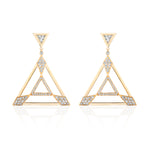 Triangle Sapphire Topaz Earrings with Diamonds Statement Earrings Goshwara   