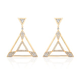 Triangle Sapphire Topaz Earrings with Diamonds Statement Earrings Goshwara   