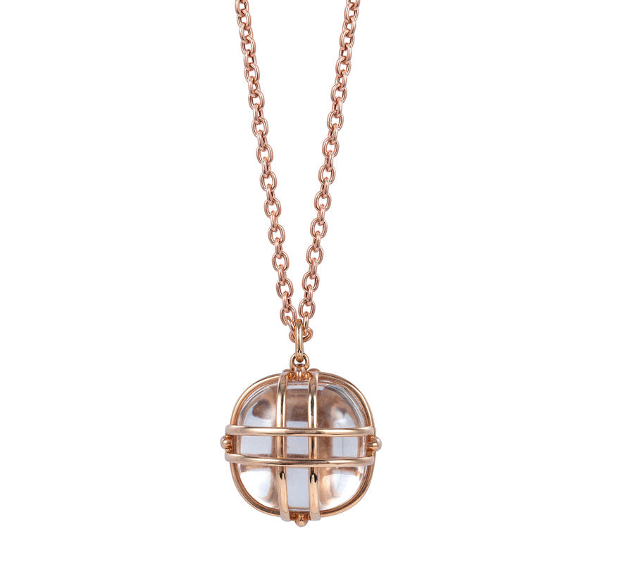 Square Tumbled Cage Pendant Necklace Pendant Necklace Goshwara
