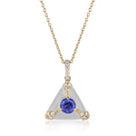 Trillion Enamel Diamond Pendant Necklace Pendant Goshwara Tanzanite White  