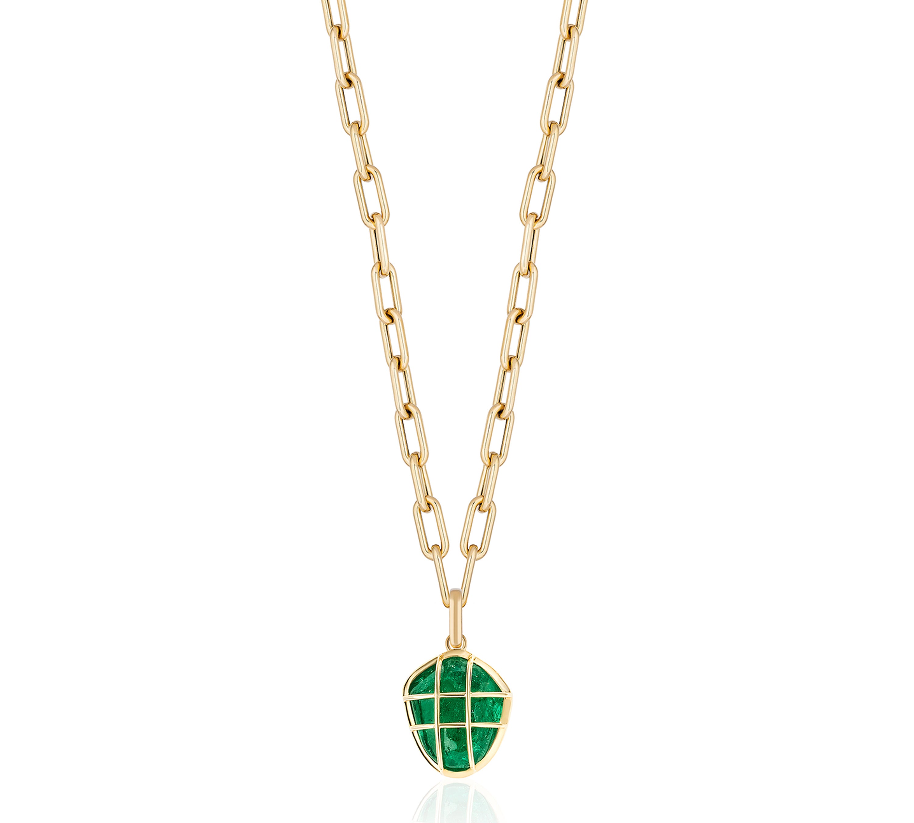 Emerald Cage Pendant Necklace Pendant Necklace Goshwara