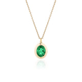Oval Shape Emerald Pendant Pendant Goshwara   