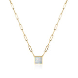 Square Opal Pendant Necklace Pendant Goshwara   