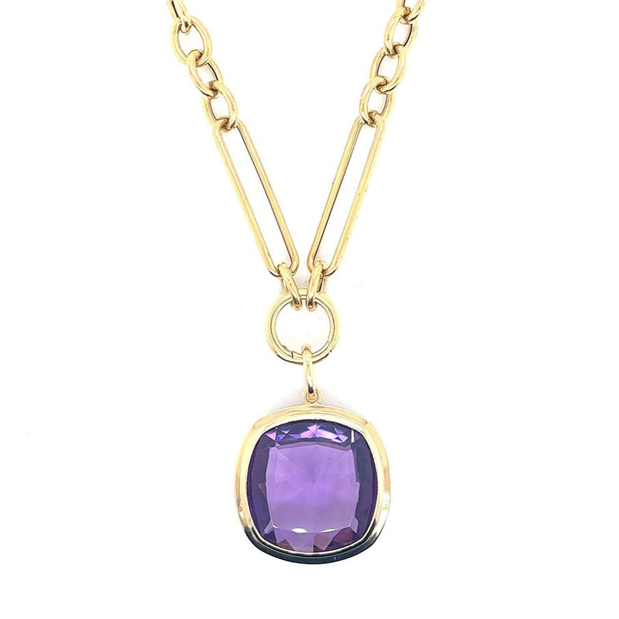 Cushion Amethyst Pendant Pendant Goshwara   