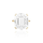 Moon Quartz Emerald-Cut Bezel Ring Cocktail Goshwara 6  