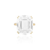 Moon Quartz Emerald-Cut Bezel Ring Cocktail Goshwara 6  