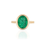 Faceted Oval Emerald Vertical Ring Cocktail Ring Goshwara 6  
