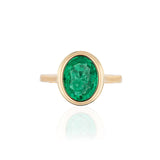 Faceted Oval Emerald Vertical Ring Cocktail Ring Goshwara 6  
